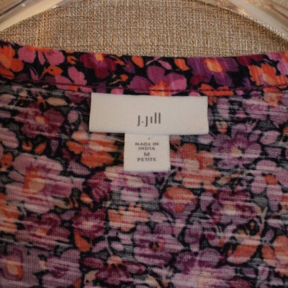 J. Jill Purple and Orange Blouse Vibrant Top Women's Medium - Picture 10 of 13